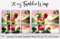 Summer Cocktail Tumbler Wrap, Tropical Summer, Summer Vibes Product Image 1