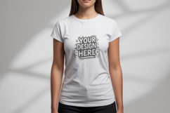 Women Bright Studio T-Shirt Mockup PSD JPG Product Image 1