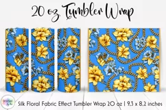 Floral Tumbler Wrap | Elegant Floral Silk Fabric Texture Product Image 1