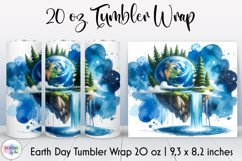 Planet Earth Tumbler Wrap, Eco Friendly Earth Day Tumbler Product Image 1