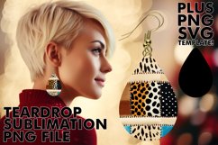Teardrop Western Earrings: Sunflower &amp; Leopard Product Image 1
