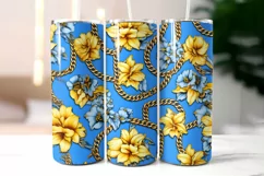 Floral Tumbler Wrap | Elegant Floral Silk Fabric Texture Product Image 2