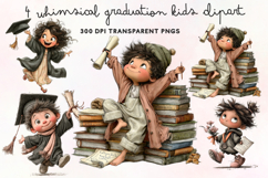 Whimsical Graduation Kids Clipart PNG Product Image 1
