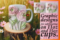 White Blossom Elegance: Mug Wrap Sublimation Product Image 1
