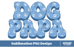 American Dog Papa 4th of July USA Paw DTF PNG Sublimation Product Image 1