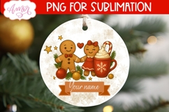 Custom Christmas ornament PNG, Gingerbread man ornament png Product Image 2