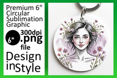 Stylish Round Design for Keychains , Beauty Woman Product Image 1