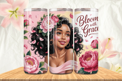 Afro Girl Magic Black Woman 20oz Tumbler wrap Design Bundle Product Image 7