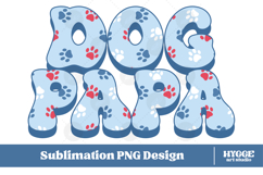 American Dog Papa 4th of July USA Paw DTF PNG Sublimation Product Image 1