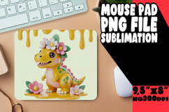 Whimsical Mouse Pad Design Sublimation, Cute Dino Product Image 1