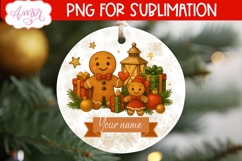 Custom Christmas ornament PNG, Gingerbread man ornament png Product Image 2