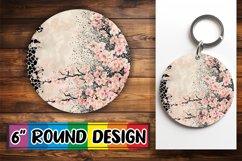 Blossoming Floral Paradise Sublimation Circle: Keychain, Coa Product Image 1