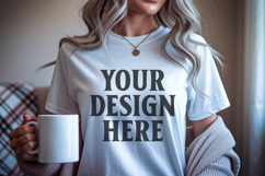 Christmas Bella Canvas 3001 White Shirt Mockup ,Trandy mock Product Image 1