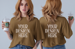 Mustard Comfort Colors 1717 Front &amp; back T shirt Mockup Product Image 1