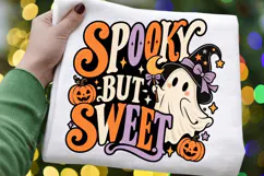 Spooky But Sweet PNG, Cute Witch Ghost Halloween Sublimation Product Image 2