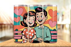 Valentine’s Day Couple on Bench Tumbler Wrap PNG Big Bundle Product Image 4