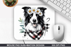 Dog Flower Mouse Pad Sublimation, Animals Mouse Pad PNG Product Image 1