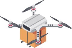 3d isometric drone, Remote control flying copter with camera Product Image 1