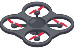 3d isometric drone, Remote control flying copter with camera Product Image 1