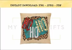 Ho Ho Ho Merry Christmas With Leopard Print PNG Product Image 2