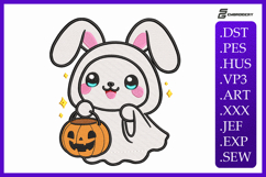 Halloween Ghost Bunny Machine Embroidery Designs Product Image 1