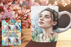 Sweet 15oz Mug Wrap Png Design , Beauty Woman Product Image 1