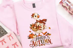 Hello Autumn Duck PNG, Cute Fall Goose with Pumpkin Basket Product Image 3