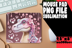 Sweet Mouse Mat Sublimation PNG, Cute Dino Product Image 1