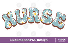 nurse flowers Png Retro floral doctor hospital Sublimation Product Image 1