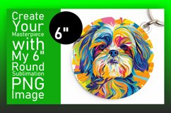Unique Colorful Dog Round Design Keychain Product Image 1