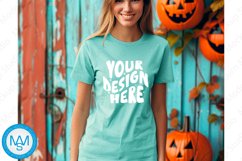 Sky women Tshirt Mockup, Halloween tshirt mockup Product Image 1