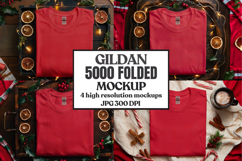 Gildan 5000 Folded Christmas Mockup, G5000 mockup Product Image 1