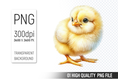 Cute Chicken, Animal Sublimation Clipart PNG Product Image 1