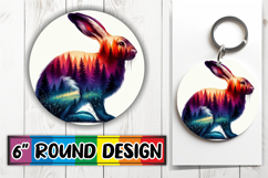 Blissful Keychain Round PNG Style, Animals Art Product Image 1