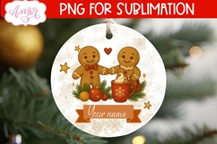 Custom Christmas ornament PNG, Gingerbread man ornament png Product Image 3