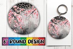 Glittering Leopard Blossom Sublimation : Keychain, Coaster Product Image 1