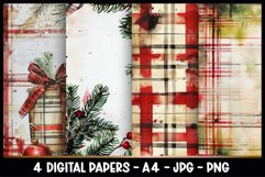 4 Christmas Digital Papers I Christmas Junk Journal Pages Product Image 1
