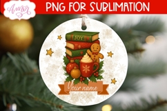 Custom Christmas ornament PNG, Gingerbread man ornament png Product Image 3