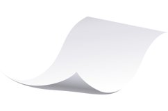 Flying falling paper page. 3D realistic blank paper document Product Image 1