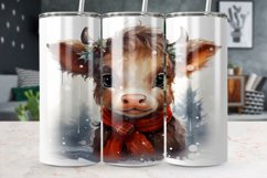 Christmas Highland Cow 20 oz Skinny Tumbler Sublimation Product Image 1