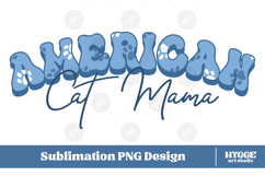 American Cat Mama Papa 4th of July USA Paw DTF PNG Bundle Product Image 2