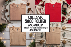 Gildan 5000 Folded Christmas Mockup, G5000 mockup Product Image 1