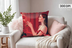 Afro Girl /Woman braided hair Pillow Design, Black Queen PNG Product Image 1