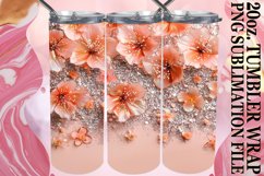 Glitzy Flower Leopard Tumbler Design: Sublimation - 20oz Product Image 1