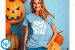 Sky women Tshirt Mockup, Halloween tshirt mockup Product Image 1