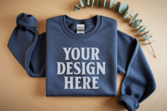 Graphite Heather Gildan 18000 Folded Flat Lay Mockups Product Image 1