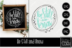 Be Still and Know Sign | Hand Lettered Quote SVG Product Image 1