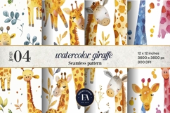 Watercolor Giraffe Pattern | Safari Animal Seamless Paper Product Image 1
