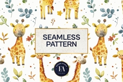 Watercolor Giraffe Pattern | Safari Animal Seamless Paper Product Image 3