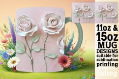 White Flower Tranquility: Mug Wrap Sublimation Product Image 1